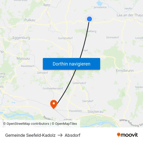 Gemeinde Seefeld-Kadolz to Absdorf map