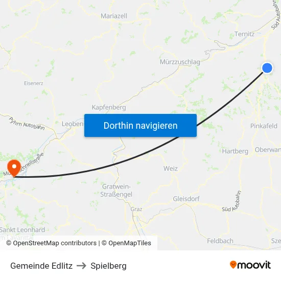 Gemeinde Edlitz to Spielberg map
