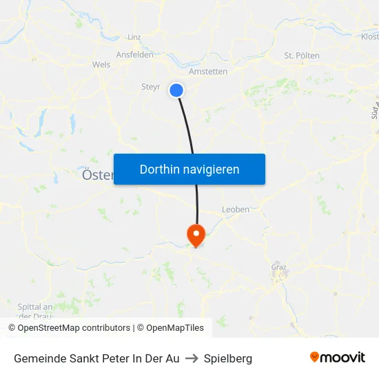 Gemeinde Sankt Peter In Der Au to Spielberg map