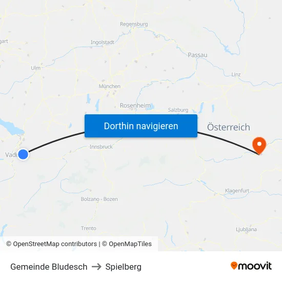 Gemeinde Bludesch to Spielberg map