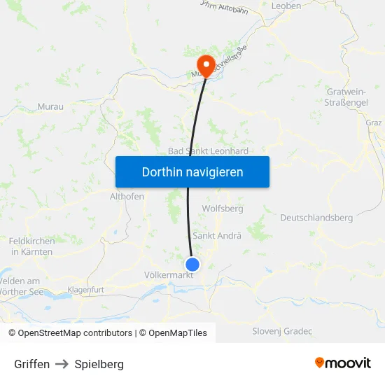 Griffen to Spielberg map