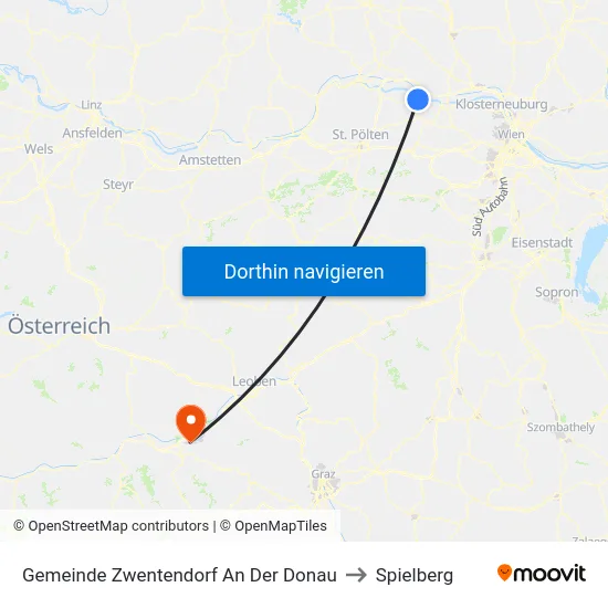 Gemeinde Zwentendorf An Der Donau to Spielberg map