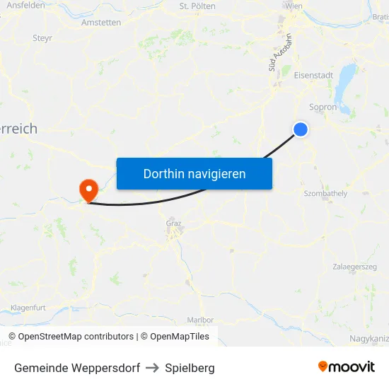 Gemeinde Weppersdorf to Spielberg map