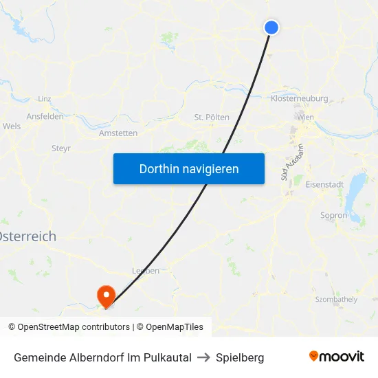 Gemeinde Alberndorf Im Pulkautal to Spielberg map