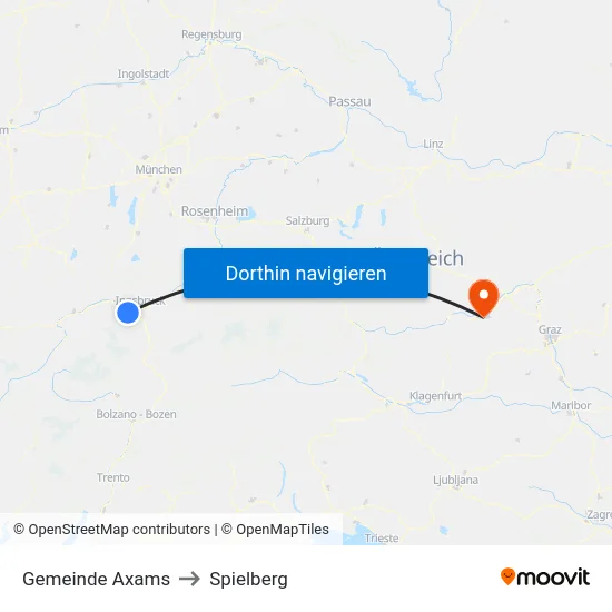 Gemeinde Axams to Spielberg map