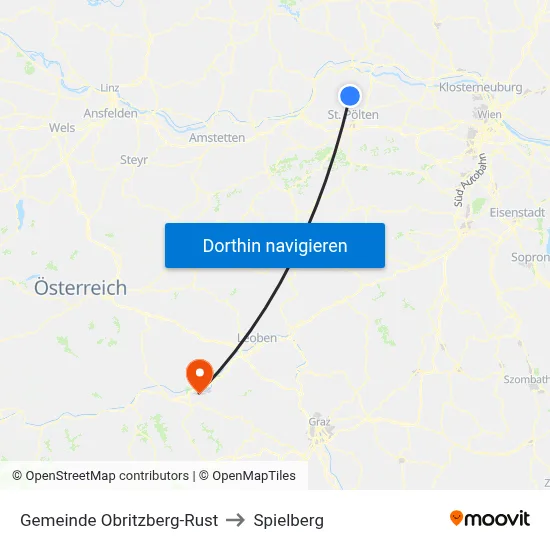 Gemeinde Obritzberg-Rust to Spielberg map