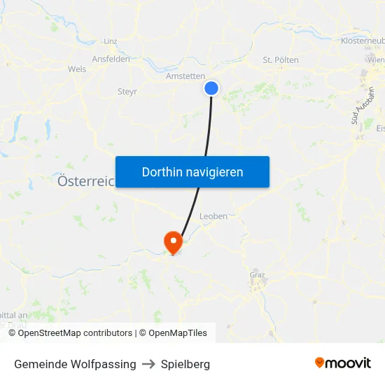 Gemeinde Wolfpassing to Spielberg map