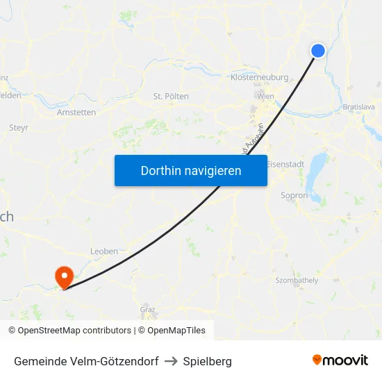 Gemeinde Velm-Götzendorf to Spielberg map
