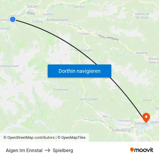 Aigen Im Ennstal to Spielberg map