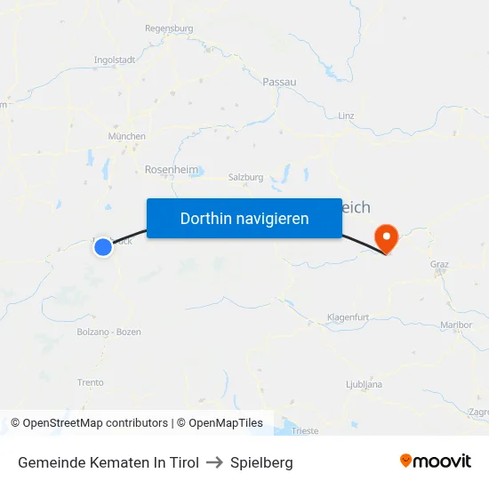 Gemeinde Kematen In Tirol to Spielberg map