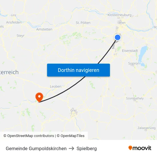 Gemeinde Gumpoldskirchen to Spielberg map