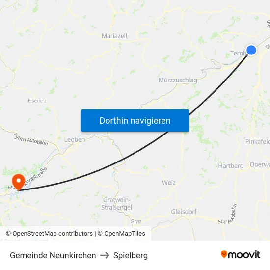 Gemeinde Neunkirchen to Spielberg map