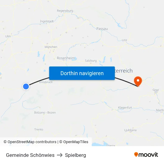 Gemeinde Schönwies to Spielberg map