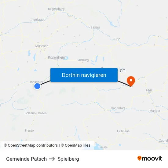 Gemeinde Patsch to Spielberg map