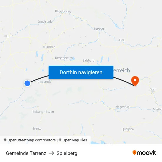 Gemeinde Tarrenz to Spielberg map