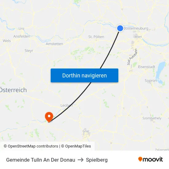 Gemeinde Tulln An Der Donau to Spielberg map