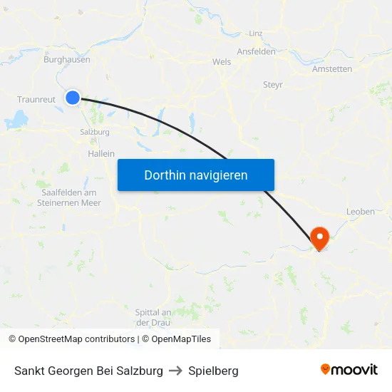 Sankt Georgen Bei Salzburg to Spielberg map