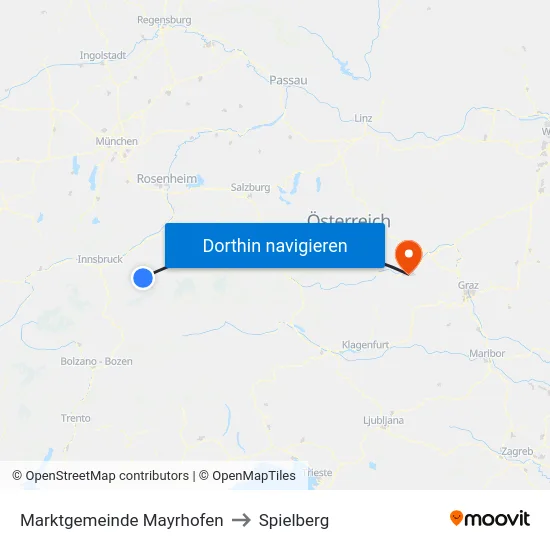 Marktgemeinde Mayrhofen to Spielberg map
