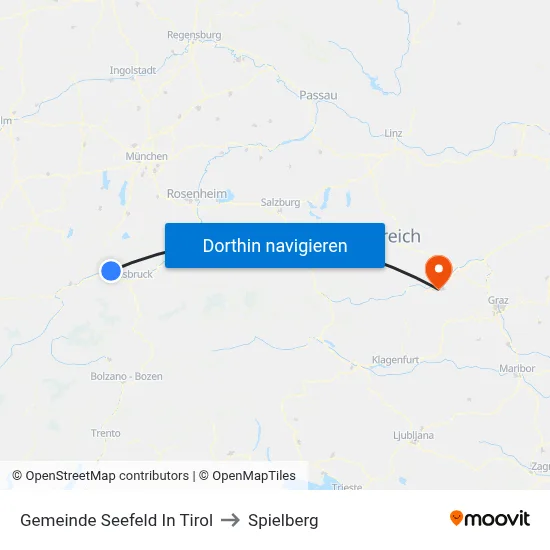 Gemeinde Seefeld In Tirol to Spielberg map