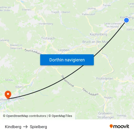 Kindberg to Spielberg map