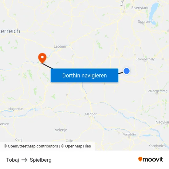 Tobaj to Spielberg map