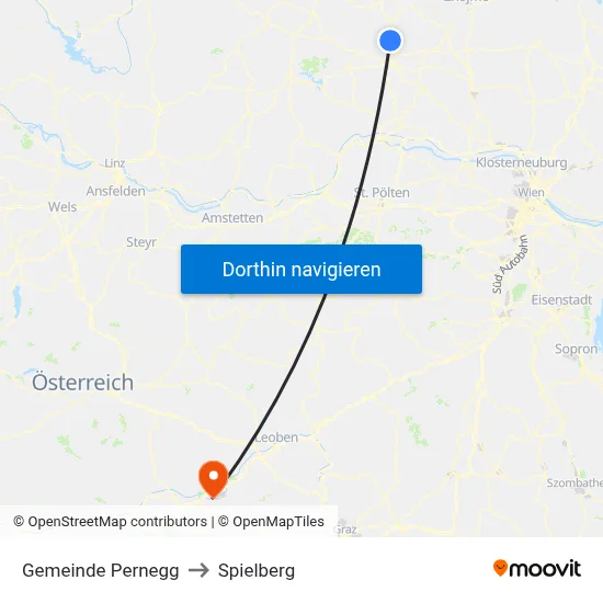Gemeinde Pernegg to Spielberg map