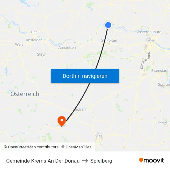 Gemeinde Krems An Der Donau to Spielberg map