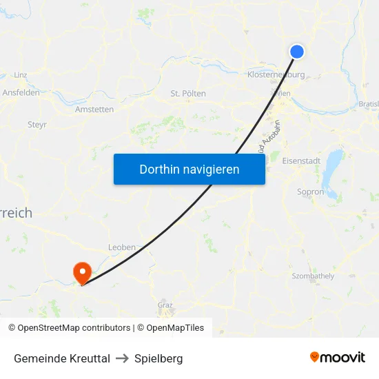 Gemeinde Kreuttal to Spielberg map