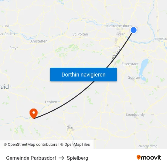 Gemeinde Parbasdorf to Spielberg map