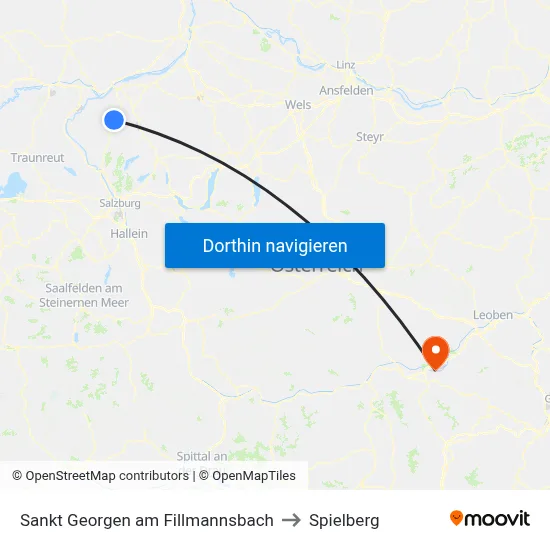 Sankt Georgen am Fillmannsbach to Spielberg map