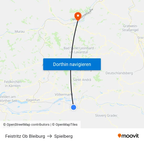 Feistritz Ob Bleiburg to Spielberg map