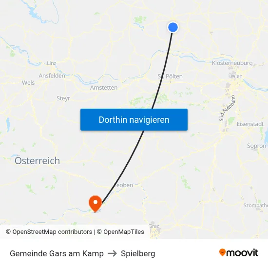 Gemeinde Gars am Kamp to Spielberg map