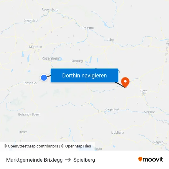 Marktgemeinde Brixlegg to Spielberg map