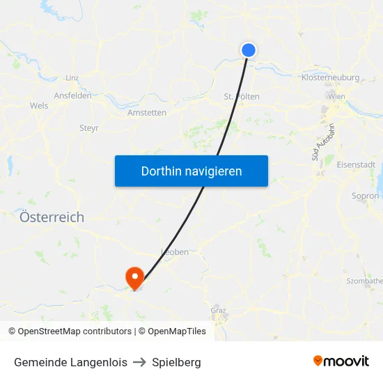 Gemeinde Langenlois to Spielberg map