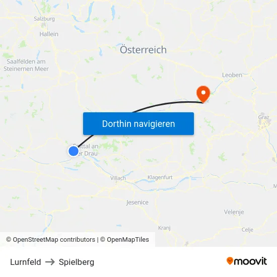 Lurnfeld to Spielberg map