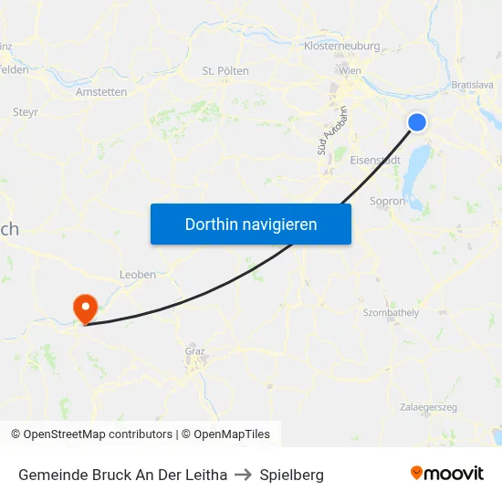 Gemeinde Bruck An Der Leitha to Spielberg map