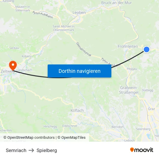 Semriach to Spielberg map