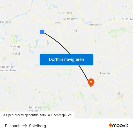 Pilsbach to Spielberg map