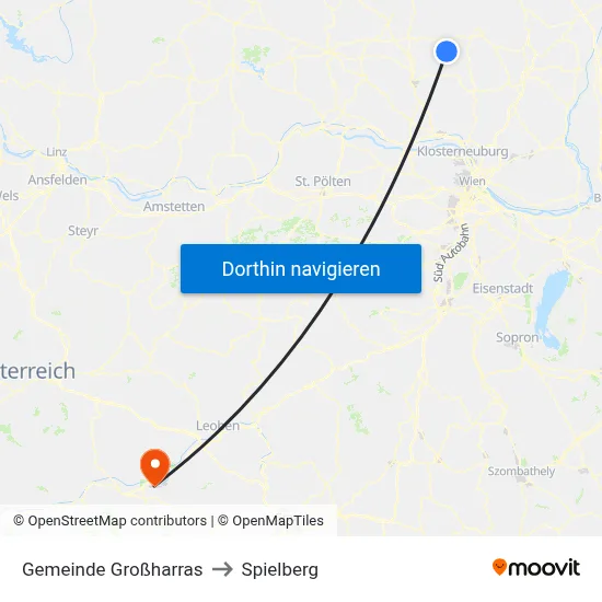 Gemeinde Großharras to Spielberg map