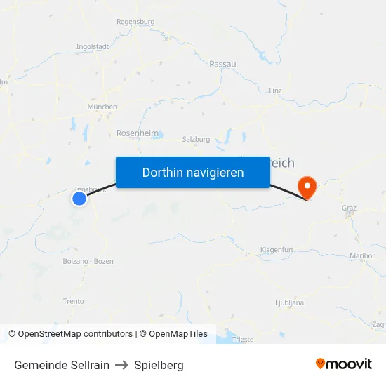 Gemeinde Sellrain to Spielberg map