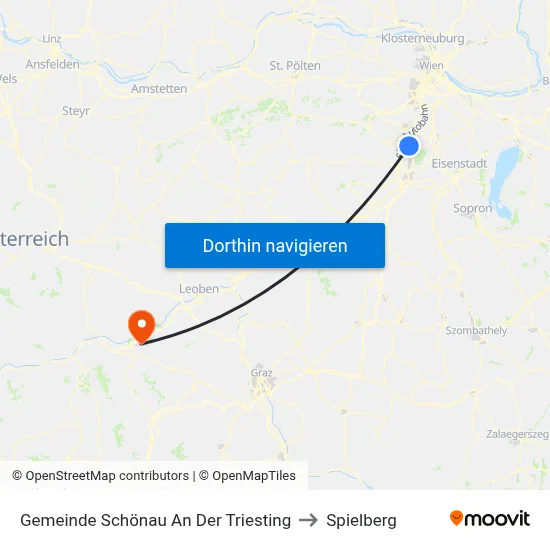 Gemeinde Schönau An Der Triesting to Spielberg map