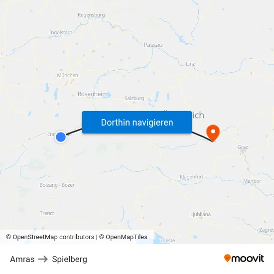 Amras to Spielberg map