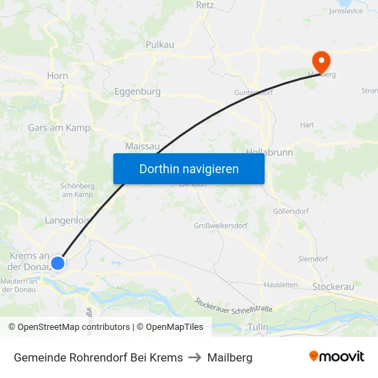 Gemeinde Rohrendorf Bei Krems to Mailberg map
