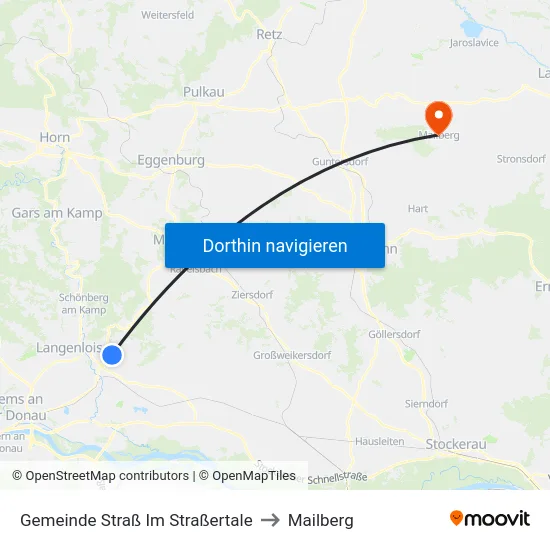 Gemeinde Straß Im Straßertale to Mailberg map