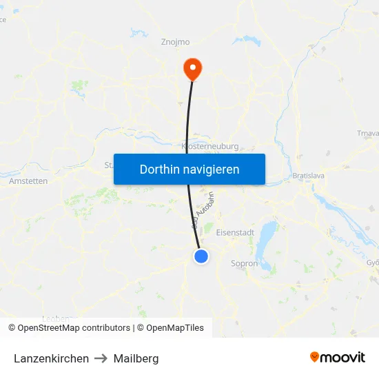 Lanzenkirchen to Mailberg map