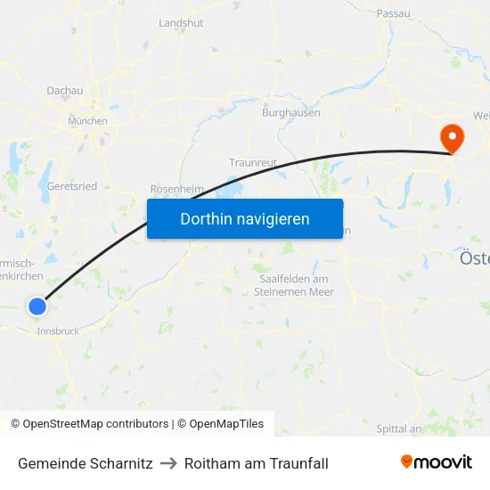 Gemeinde Scharnitz to Roitham am Traunfall map