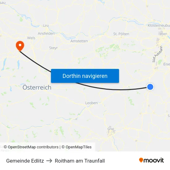 Gemeinde Edlitz to Roitham am Traunfall map
