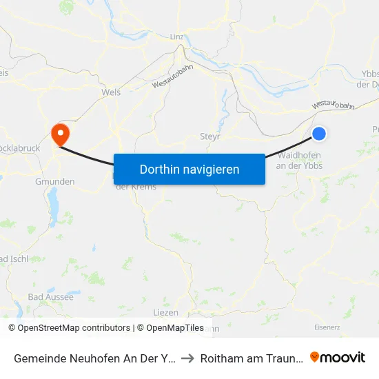 Gemeinde Neuhofen An Der Ybbs to Roitham am Traunfall map
