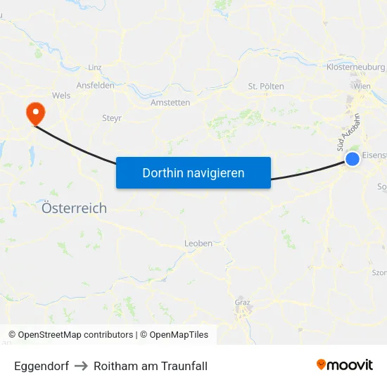 Eggendorf to Roitham am Traunfall map