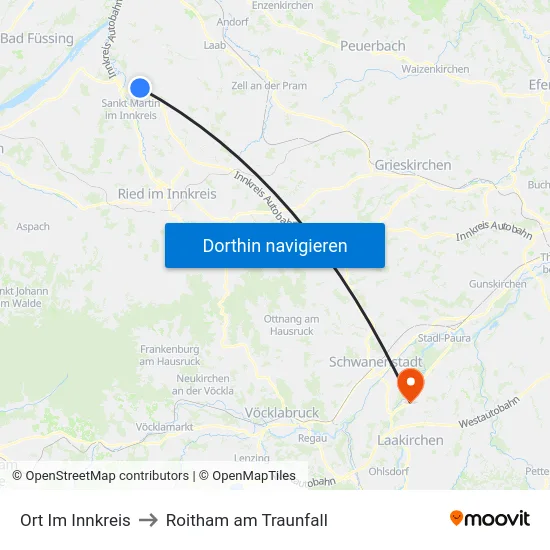 Ort Im Innkreis to Roitham am Traunfall map
